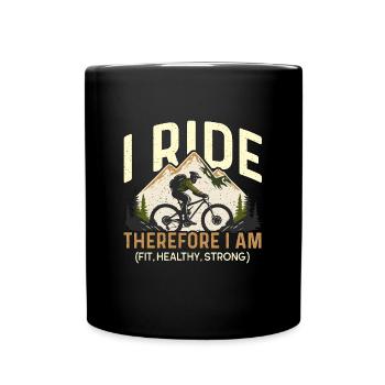 Vélo Je roule donc je suis en forme cycliste cycliste - Mug uni - noir - Devant