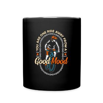 Bicycle You Are One Ride Away Road Bike Cyclist - Full Colour Mug - black - Front