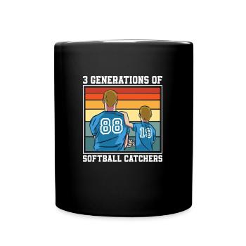 Softball - Tasse einfarbig - Schwarz - Vorne