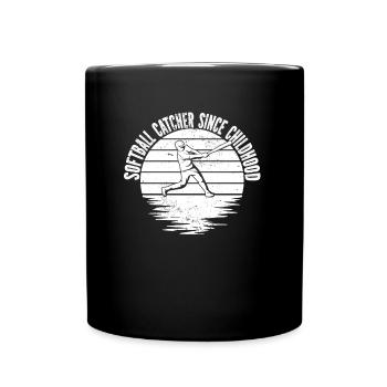 Softball - Tasse einfarbig - Schwarz - Vorne