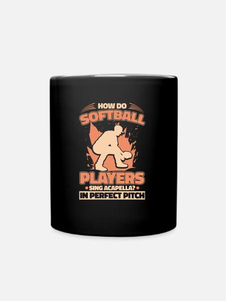 Softball Witzig - Tasse einfarbig - Schwarz