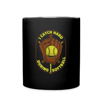 Softball Fänger - Tasse einfarbig - Schwarz - Vorne