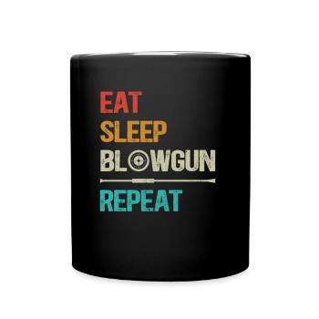 Tir de sarbacane - Eat Sleep Repeat - Mug uni - noir - Devant