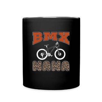 BMX Racing BMX Nana Bicycle Cycling Loves Cyclist - Full Colour Mug - black - Front