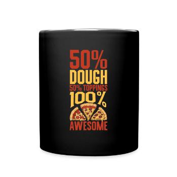 100 Prozent lecker - Pizzaliebhaber - Tasse einfarbig - Schwarz - Vorne
