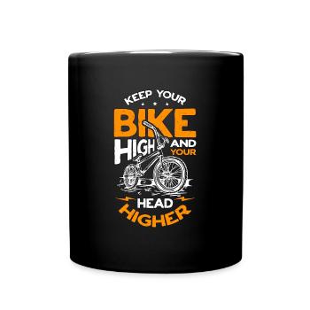 BMX Racing Keep Your Bike High Cycling BMX Rider - Tasse einfarbig - Schwarz - Vorne