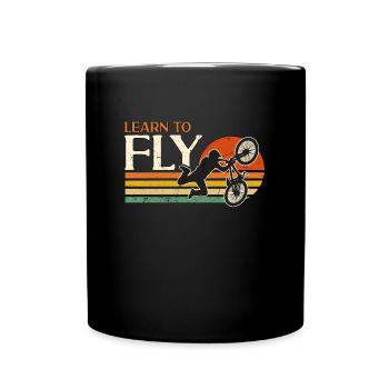 BMX Racing Learn To Fly Retro Bicycle BMX Rider - Tasse einfarbig - Schwarz - Vorne