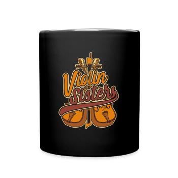 Violine Geige Schwester - Tasse einfarbig - Schwarz - Vorne