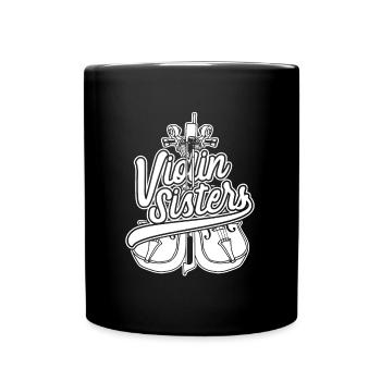 Violine Geige Schwestern - Tasse einfarbig - Schwarz - Vorne