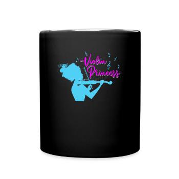 Violine Geige Prinzessin - Tasse einfarbig - Schwarz - Vorne
