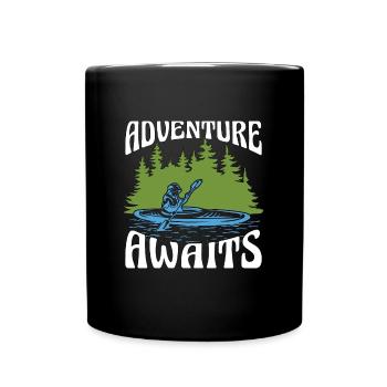 L’aventure en kayak attend l’amateur de kayak de pédalo - Mug uni - noir - Devant
