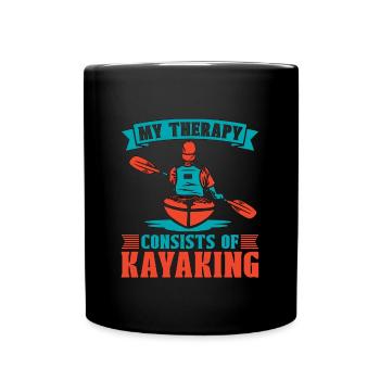 Kayaking Ma thérapie consiste à ramer Kayak Lamateur - Mug uni - noir - Devant
