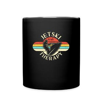 Jet Skiing Jet Ski Therapy Retro Loves Motor Boat - Mug uni - noir - Devant