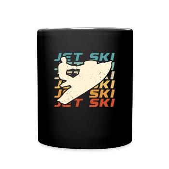 Jet Ski Jet Ski Retro Water Sports Bateau à moteur - Mug uni - noir - Devant