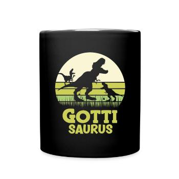 Gotti Saurus Gotti Schweiz Patentante - Tasse einfarbig - Schwarz - Vorne