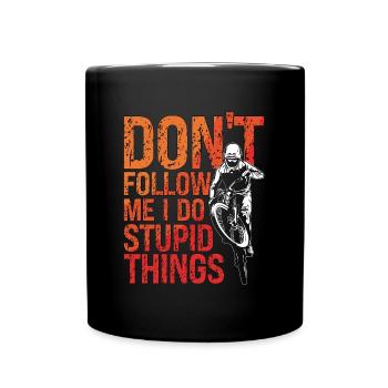 VTT Ne me suivez pas, je fais Cycliste de course - Mug uni - noir - Devant