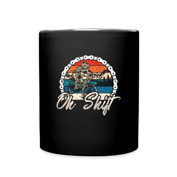 Mountain Bike Oh Shift Retro Cycling Bike Racer - Full Colour Mug - black - Front