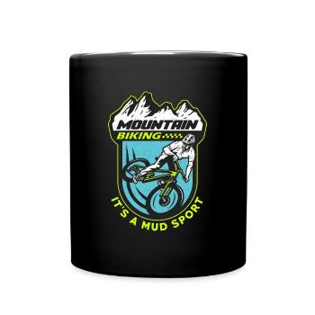 Le VTT c’est un cycliste de course de sport de boue - Mug uni - noir - Devant