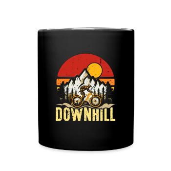 Mountain Bike Downhill Racing Cyclist Bike Racer - Full Colour Mug - black - Front