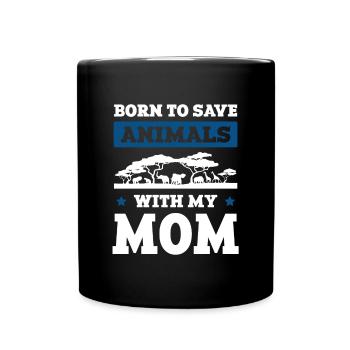 tierschutz mama - Tasse einfarbig - Schwarz - Vorne