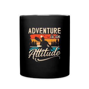 L’aventure en kayak est une attitude rétro canoë - Mug uni - noir - Devant