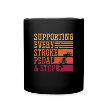 Triathlon Supporting Every Stroke Pedal & Training - Full Colour Mug - black - Front
