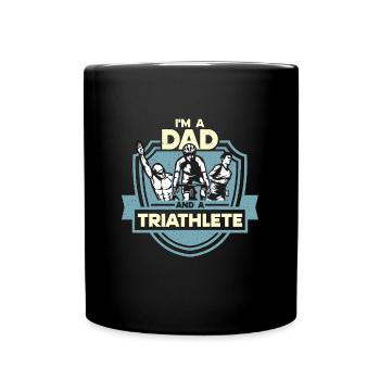 Compétition de course de triathlon Je suis un père et un nageur - Mug uni - noir - Devant