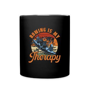 L’aviron est ma thérapie Sports nautiques Rameur de pagayage - Mug uni - noir - Devant