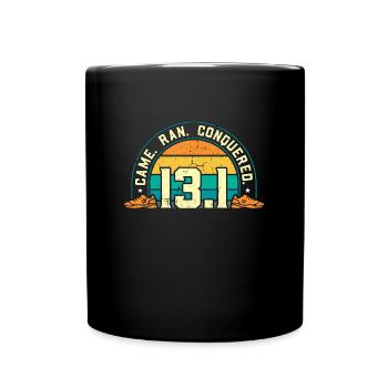 Semi-marathon 13.1 Came Run Retro Track and Field - Mug uni - noir - Devant