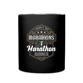 Semi-marathon Je ne fais pas de marathons Je fais de la course - Mug uni - noir - Devant