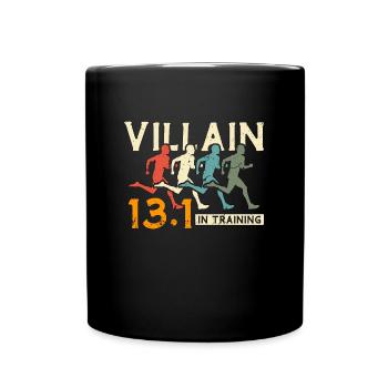Half Marathon Villain In Training 13.1 Retro Race - Tasse einfarbig - Schwarz - Vorne