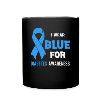 Diabetes Awareness Blue Diabetes Band Diabetes - Full Colour Mug - black - Front