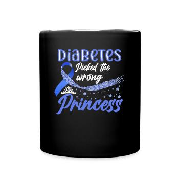 Diabetes Awareness Blue Diabetes Band Diabetes - Full Colour Mug - black - Front