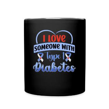 Diabetes Awareness Blue Diabetes Band Diabetes - Full Colour Mug - black - Front