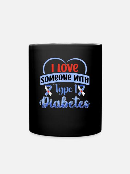 Diabetes Awareness Blue Diabetes Band Diabetes - Full Colour Mug - black