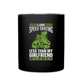 Patinage de vitesse J’aime moins le patinage de vitesse que le patin - Mug uni - noir - Devant