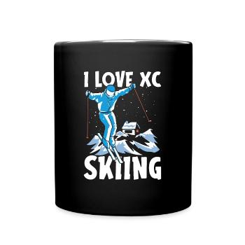 Cross Country Skiing I Love XC Skiing Winter Sport - Tasse einfarbig - Schwarz - Vorne