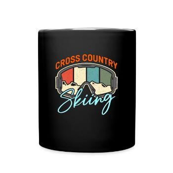 Ski de fond Sports d’hiver Ski de neige - Mug uni - noir - Devant