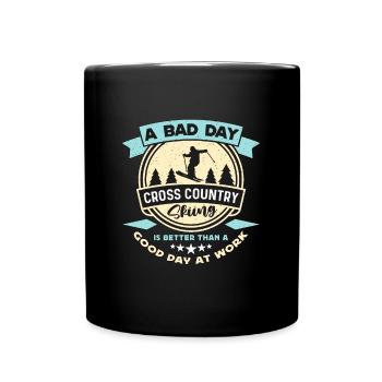 Cross Country Skiing A Bad Day Cross Country Skier - Tasse einfarbig - Schwarz - Vorne