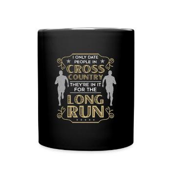 Course de cross-country Je ne sors qu’avec des gens en course - Mug uni - noir - Devant