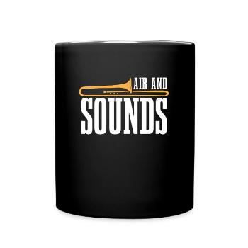 Trombone Air And Sounds Marching Band Trombonist - Full Colour Mug - black - Front