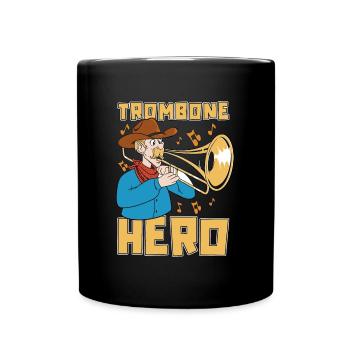 Trombone Hero Marching Band Instrument Trombonist - Full Colour Mug - black - Front