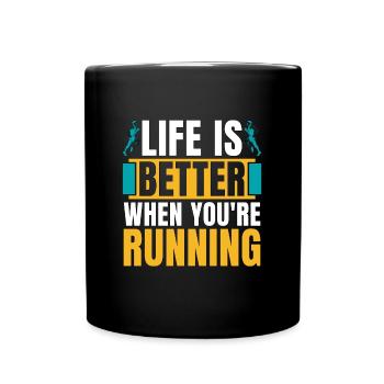 Cross Country Running Life Is Better When Athletic - Full Colour Mug - black - Front