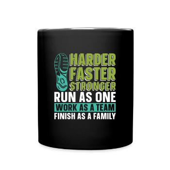 Cross Country Courir plus fort Plus vite Course plus forte - Mug uni - noir - Devant