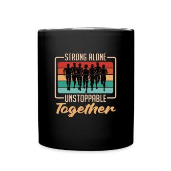 Cross Country Strong Alone Unstoppable Retro Race - Mug uni - noir - Devant