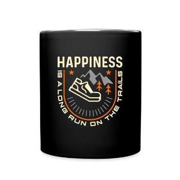 Le bonheur de la course en sentier est une longue course pour les athlètes - Mug uni - noir - Devant