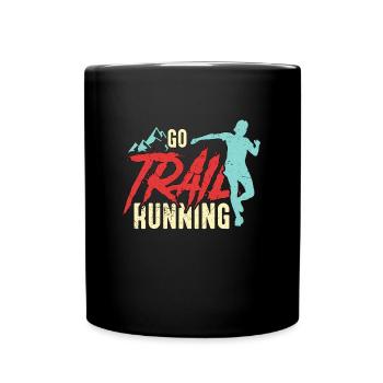 Trail Running Go Trail Running Marathoner Training - Full Colour Mug - black - Front