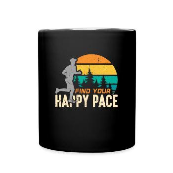 Trail Running Trouvez votre rythme heureux Retro Running - Mug uni - noir - Devant