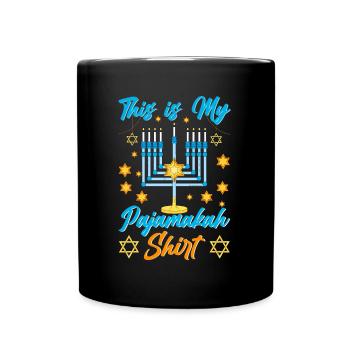 Chanukka Hanukka Dreidel Latkes Hanukkah - Tasse einfarbig - Schwarz - Vorne