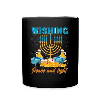Chanukka Hanukka Dreidel Latkes Hanukkah - Tasse einfarbig - Schwarz - Vorne